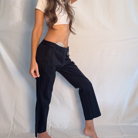 Michael Kors Navy Flare Capri with Silver Detail Size 6P [Good Condition] - Picture 4 of 4